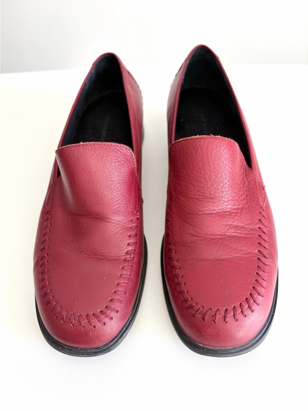 Rockport Red Leather Moc Toe Loafers - Classic Preppy - Size 10 - Picture 3 of 6